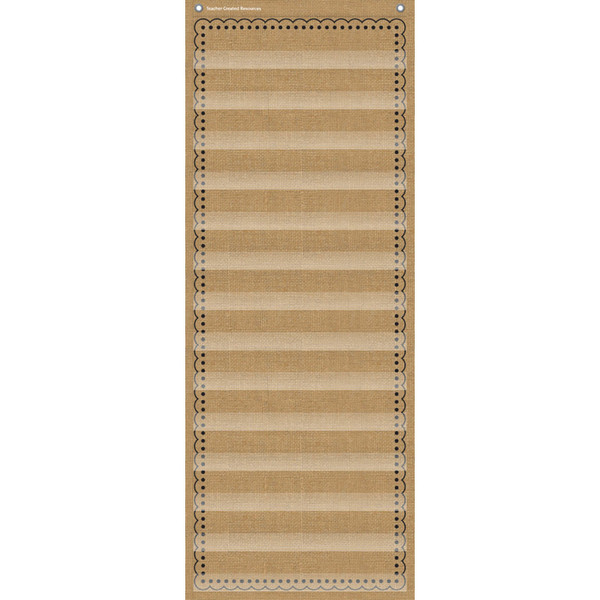 Teacher Created Resources Teacher Created Resources 14-Pocket Pocket Chart, Burlap, 13" x 34" TCR20838